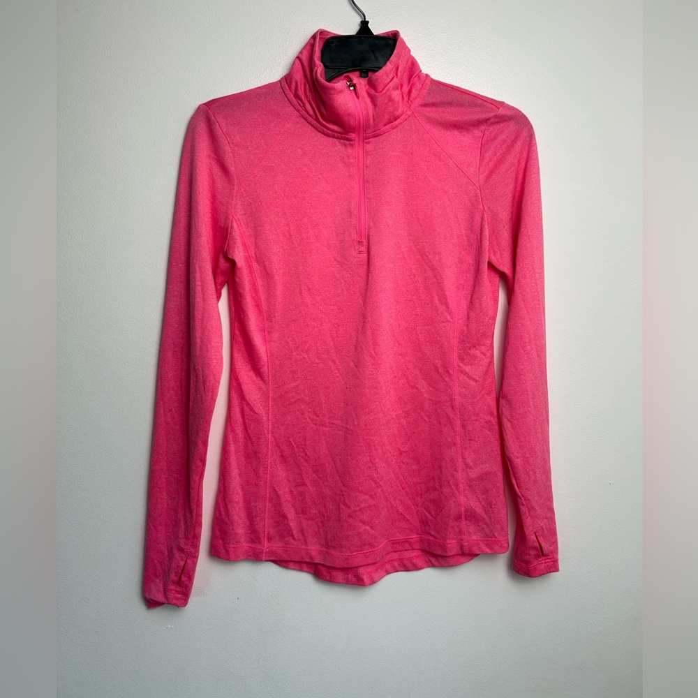 Danskin Now 1/4 Zip Activewear Jacket Semi-Fitted Womens Sz XS (0-2) Pink Poly